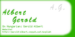 albert gerold business card